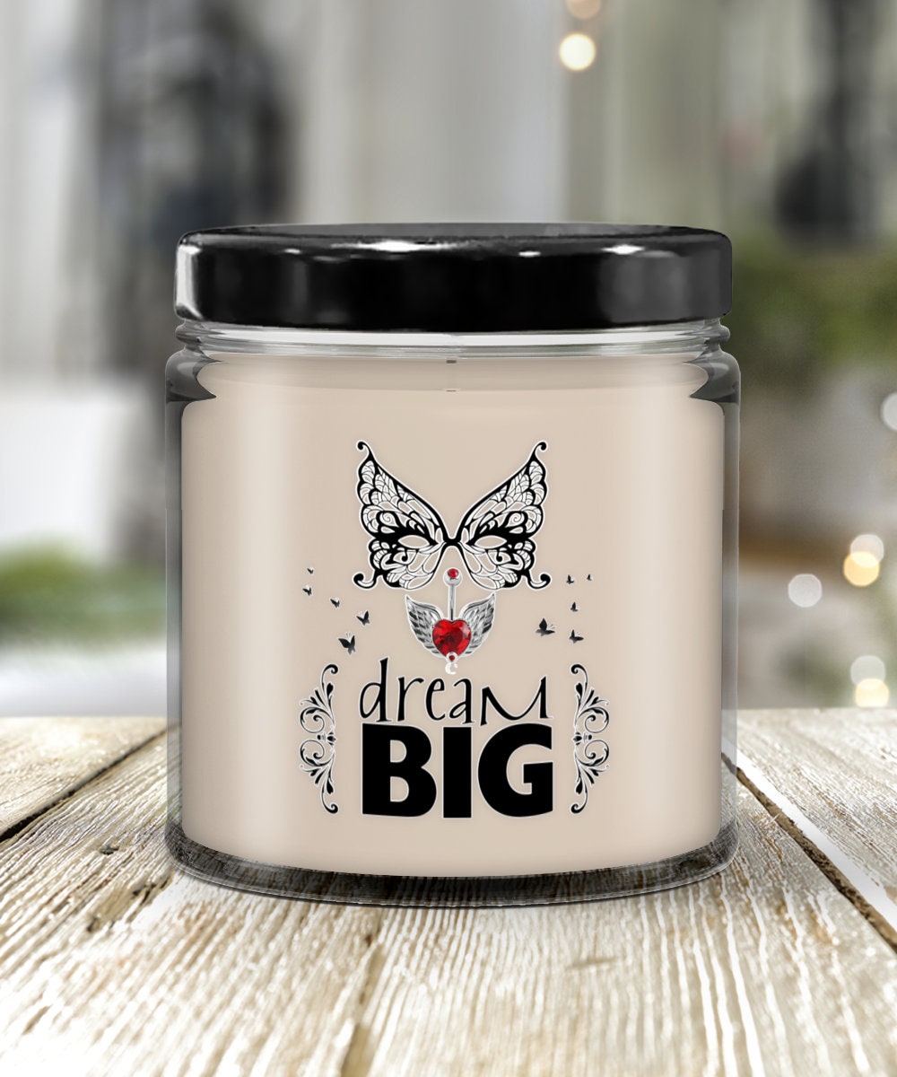 Dream Big Candle in Jar Inspires with Butterfly Design