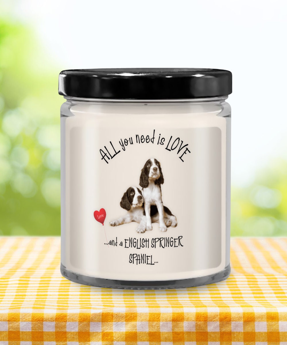 English Springer Spaniel Candle Gift for Dog Lovers and Pet Owners