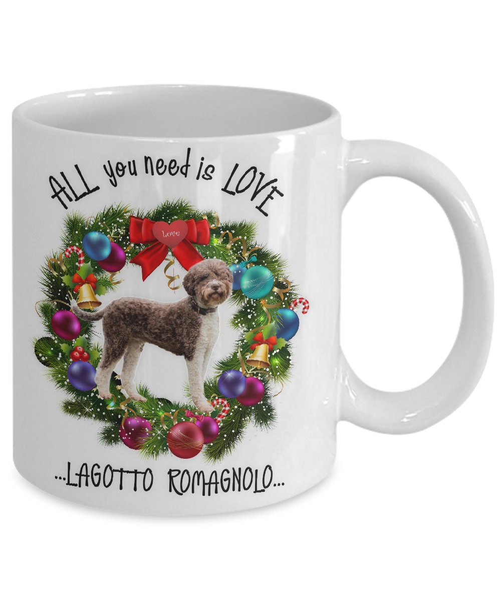 Lagotto Romagnolo Wreath Mug Brings Joy to Every Sip