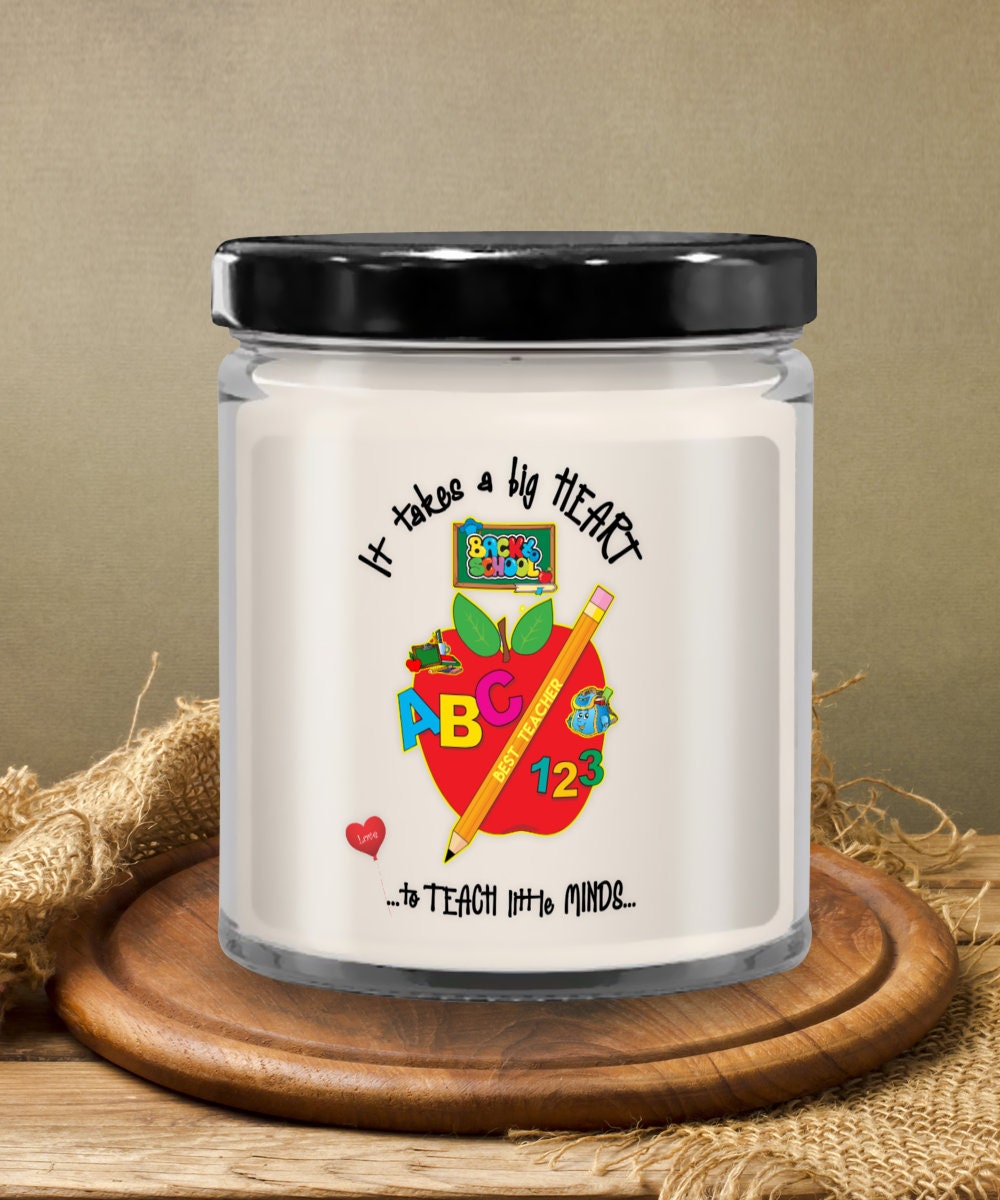 Vanilla Soy Candle in Jar Gift for Mom or Teacher Scented