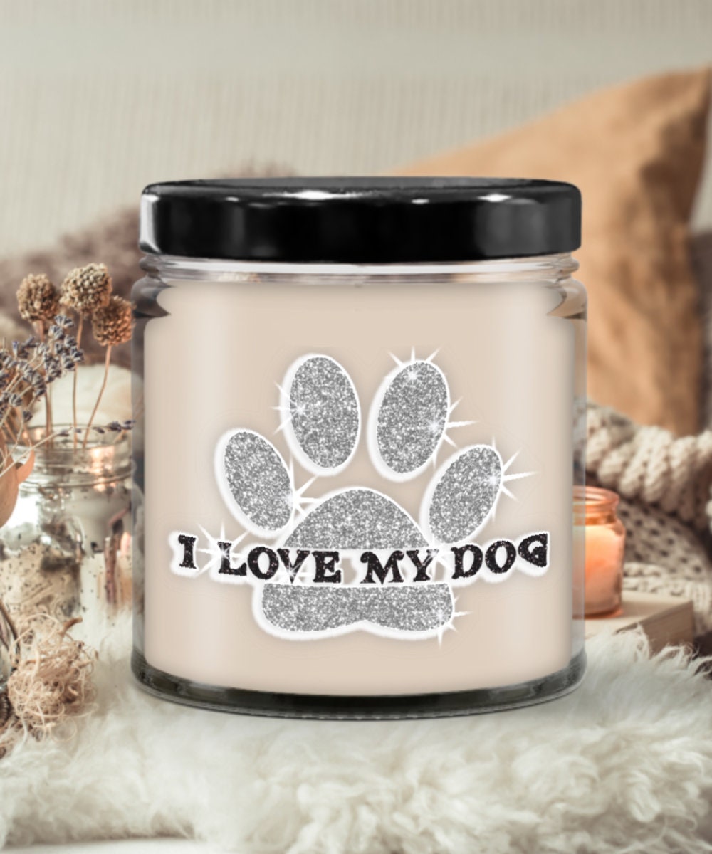 I love my dog candle gift for dog lovers and pet owners