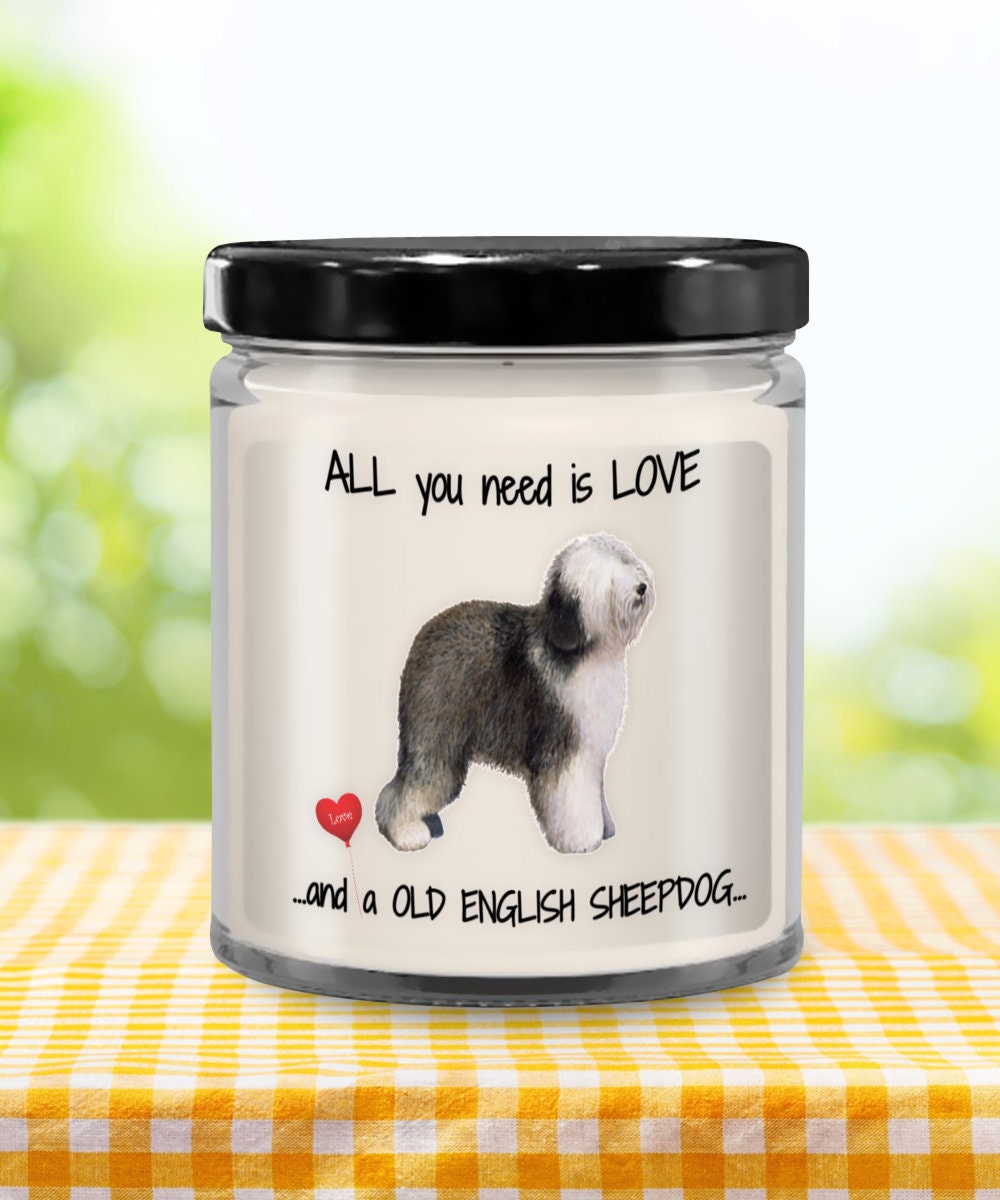 Old English Sheepdog Candle Unique Gift for Dog Lovers