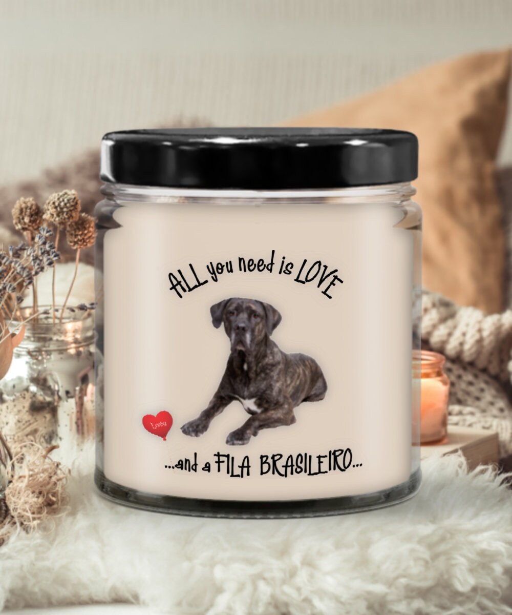Light the Fila brasileiro dog candle for cozy loving moments