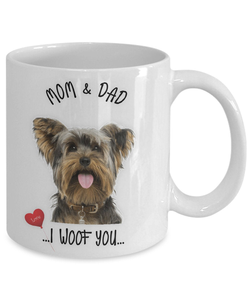 Skye Terrier Dog Mug I Woof You Gift for Mom and Dad