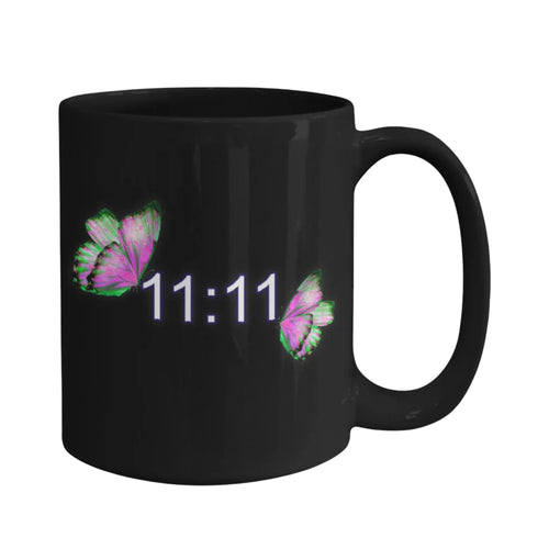 1111 Coffee Mug with Angel Number and Butterfly Inspirational Gift