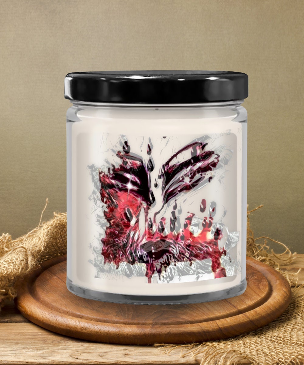 Art Design Vanilla Soy Candle with Unique Abstract Art Label