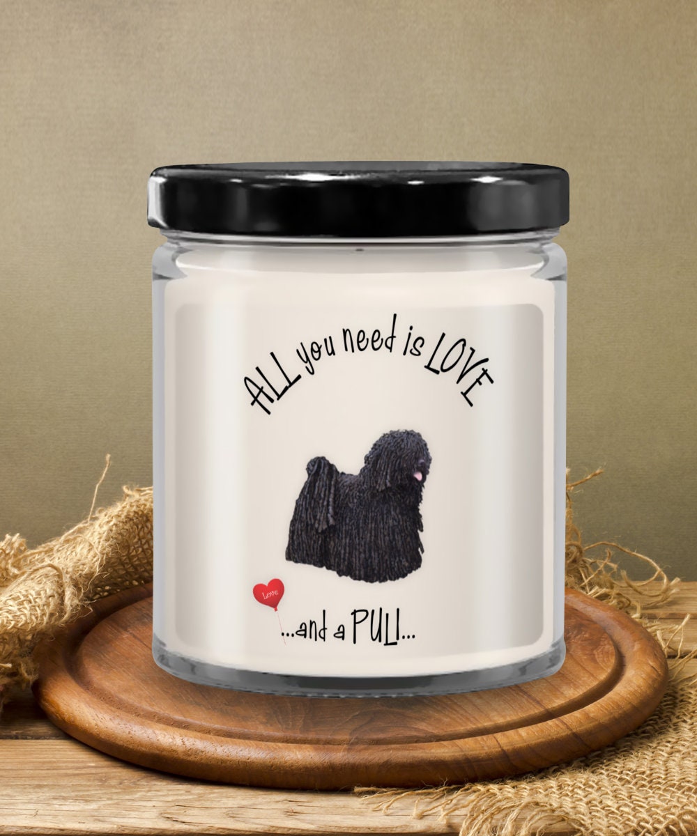 Puli Dog Vanilla Candle Gift for Pet Lovers and Dog Owners