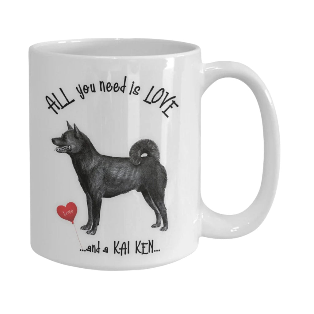 All You Need Is Love and a Kai Ken Dog Coffee Mug Gift