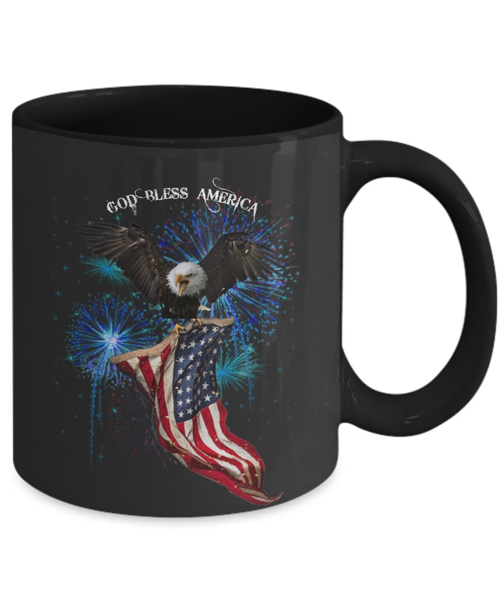 Celebrate with a God Bless America patriotic coffee mug