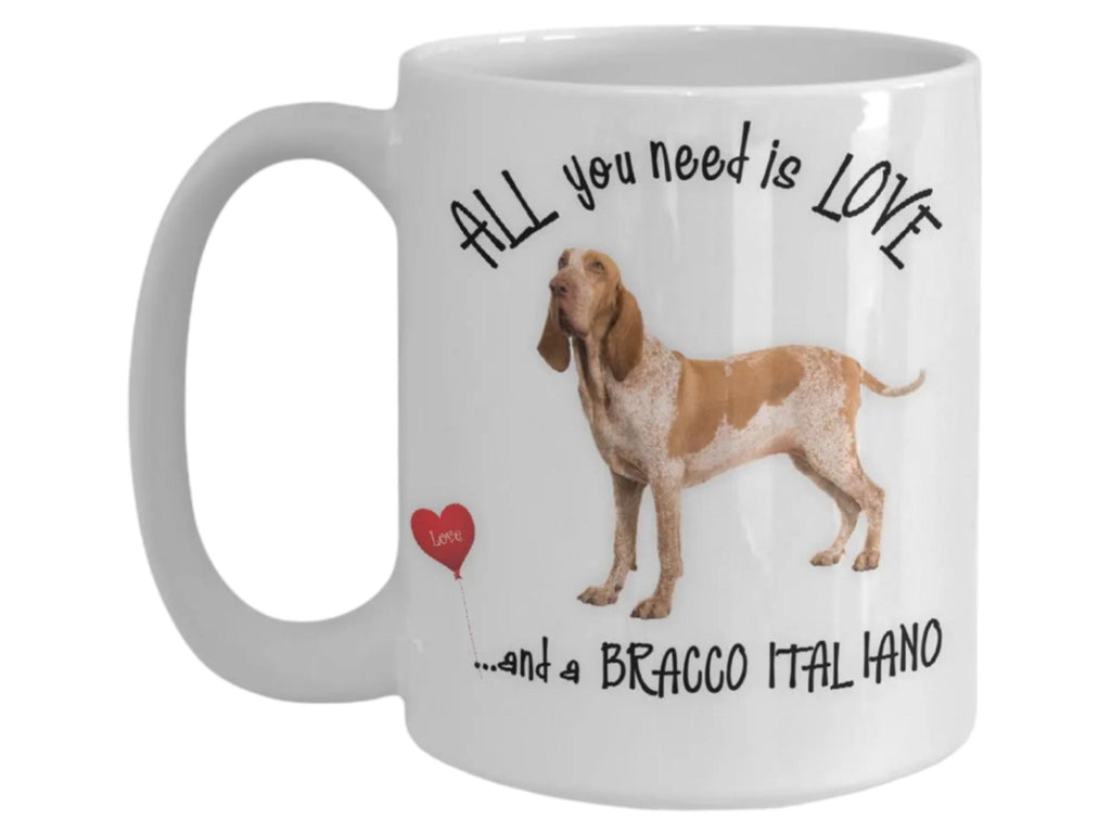 All you need is love and a BRACCO Italiano dog mug gift