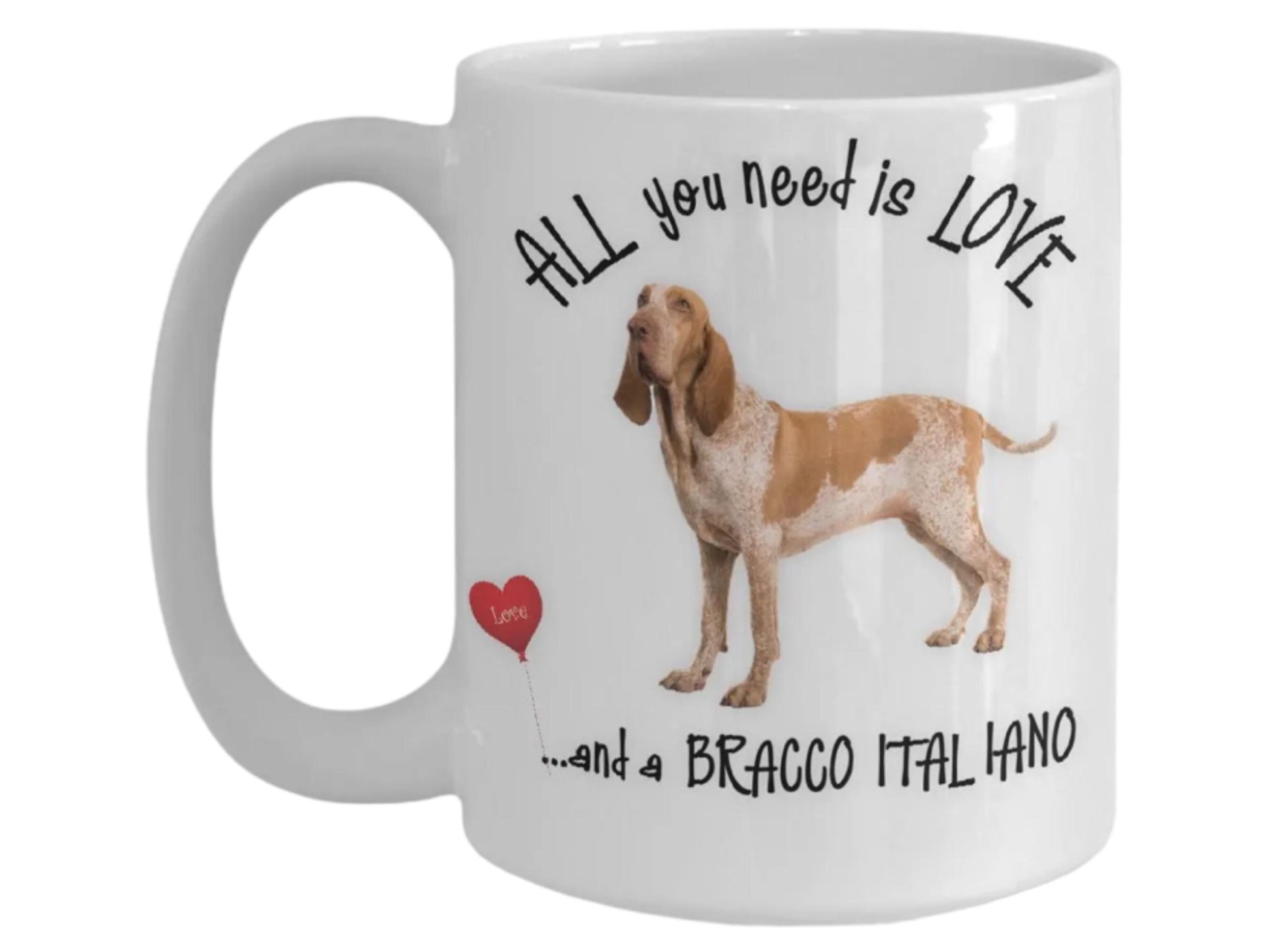 All you need is love and a BRACCO Italiano dog mug gift