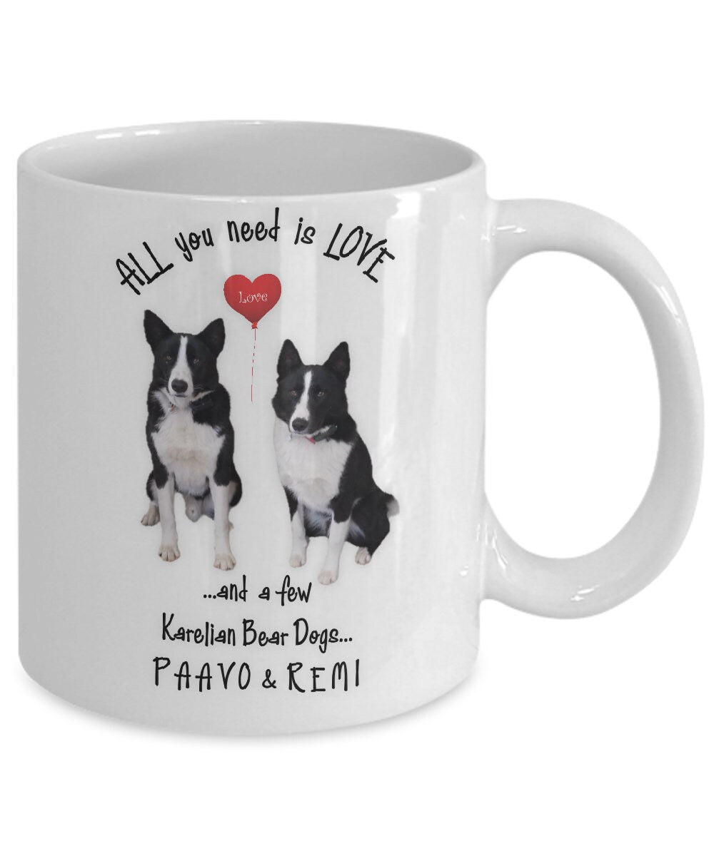 All you need is Love and Karelian Dogs on a charming mug