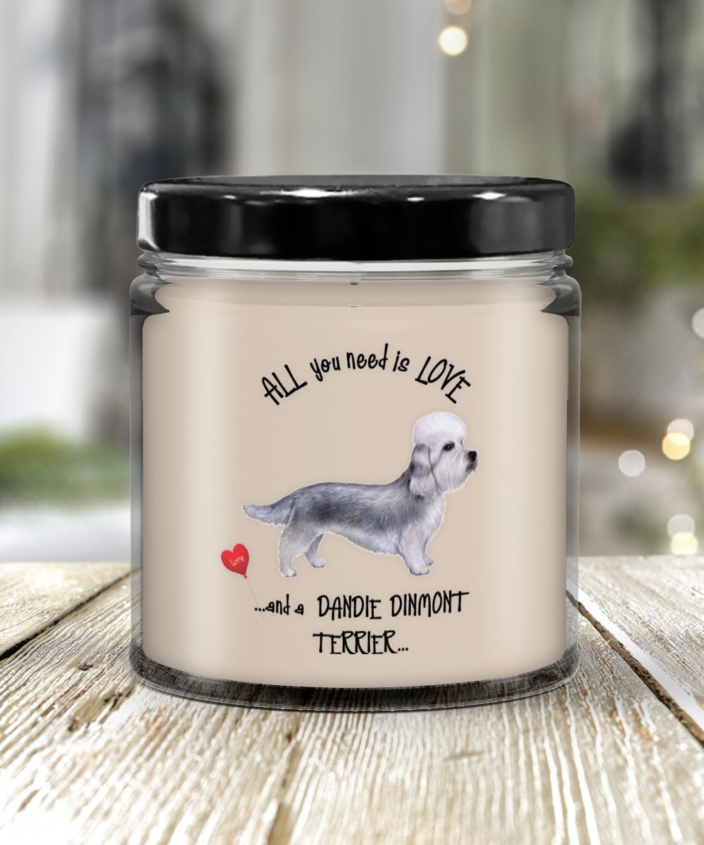 All you need is love and a Dandie Dinmont Terrier candle