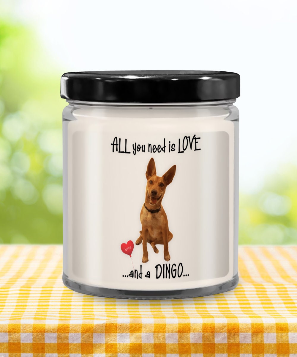 All you need is love and an Australian dingo dog candle