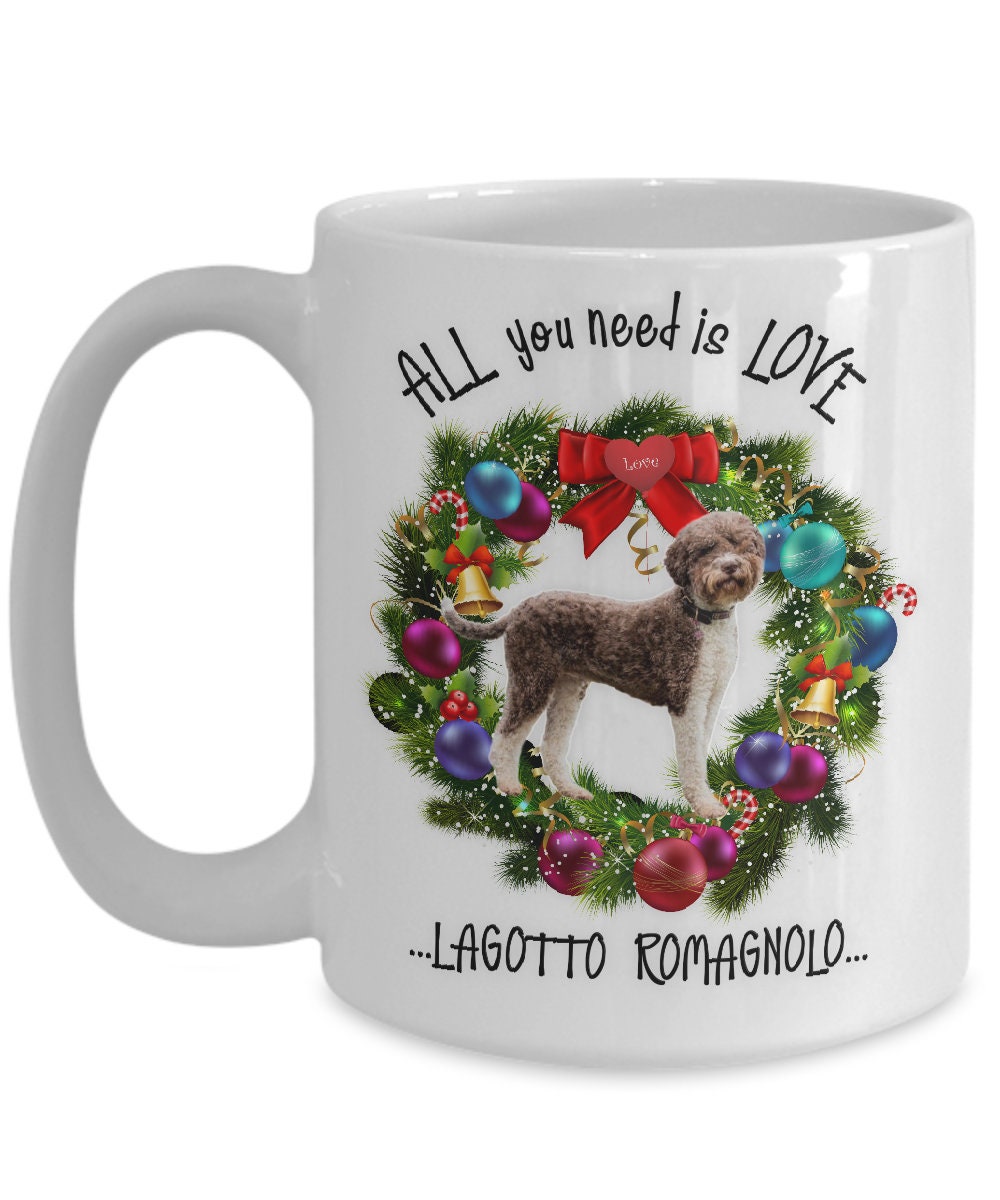 Lagotto Romagnolo Wreath Mug Brings Joy to Every Sip