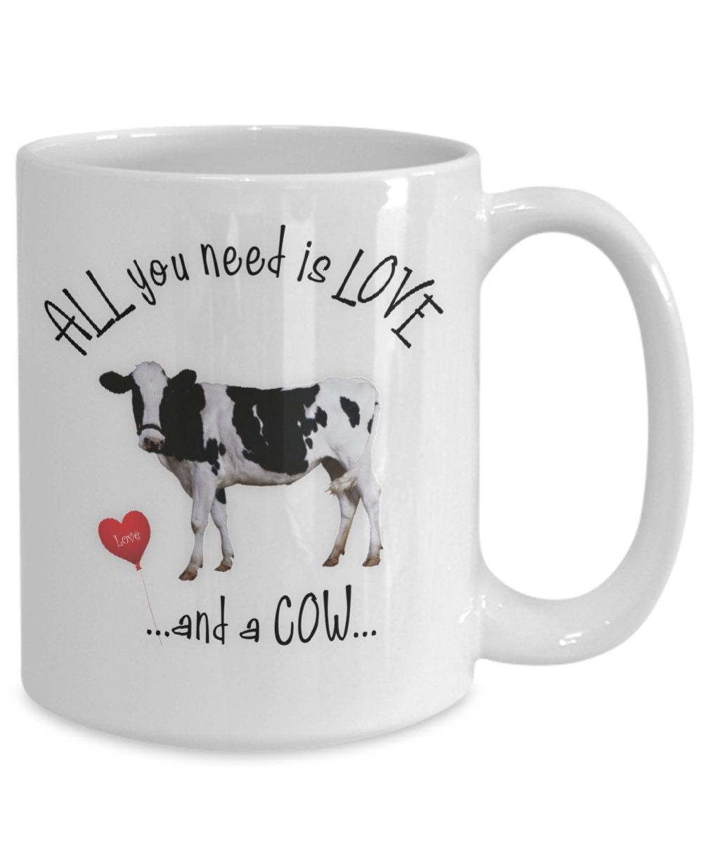 All You Need Is Love and a Cow Coffee Mug for Farmers
