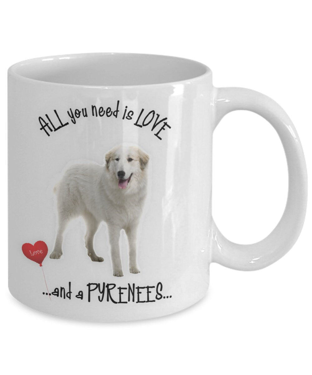 Show your love for Pyrenees dogs with this charming coffee mug