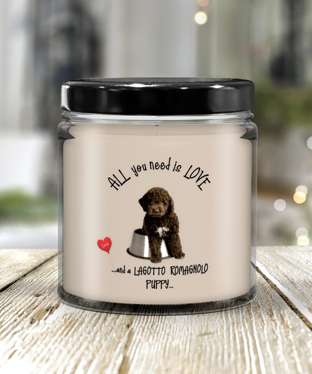 All you need is love and a Lagotto Romagnolo candle gift
