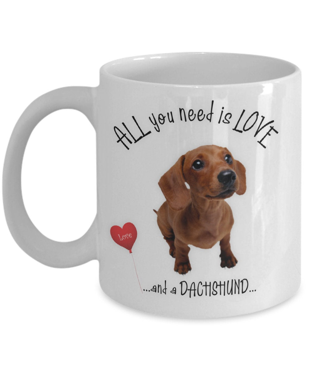 All you need is love and a dachshund coffee mug gift