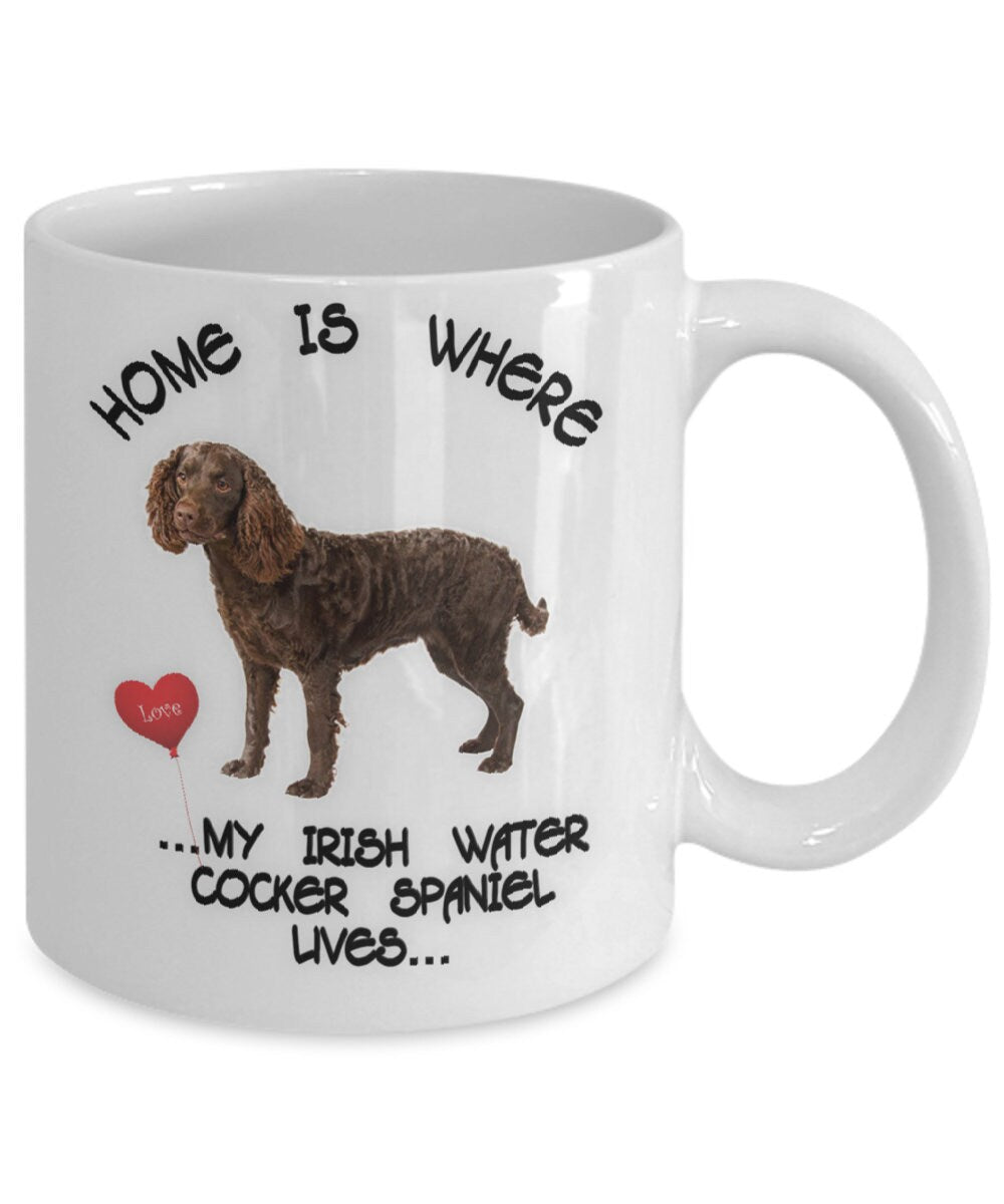 Home Is Where My Irish Water Cocker Spaniel Lives Mug