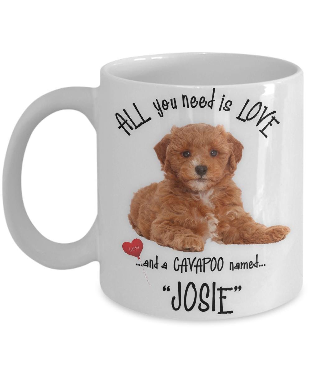 All you need is love and a cavapoo named josie coffee mug