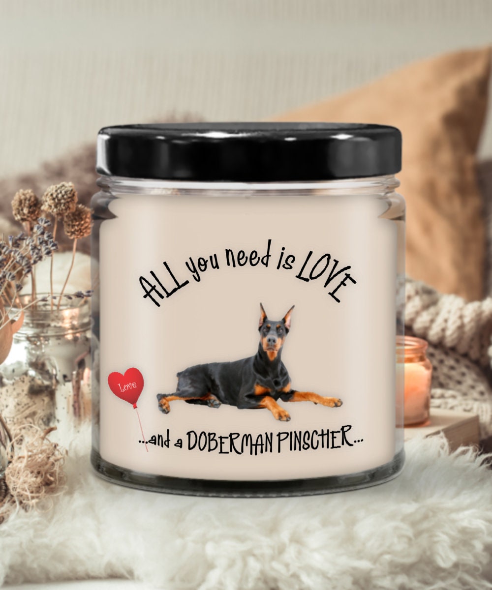 Doberman Pinscher Dog Candle for Pet Lovers and Home Decor