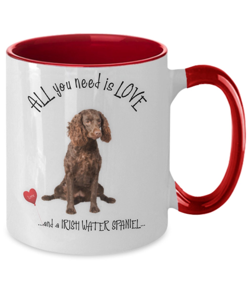 All you need is love and an Irish Water Spaniel mug gift