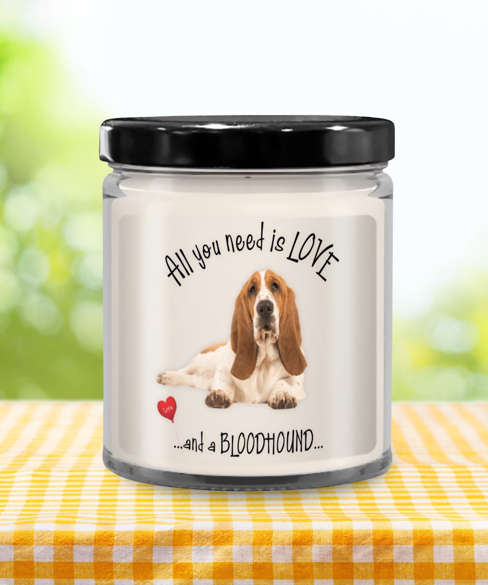 All you need is love and a Bloodhound candle gift
