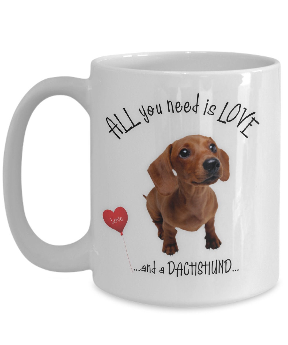 All you need is love and a dachshund coffee mug gift
