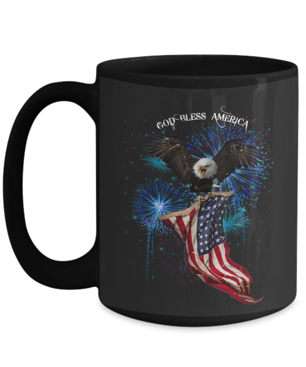 Celebrate with a God Bless America patriotic coffee mug