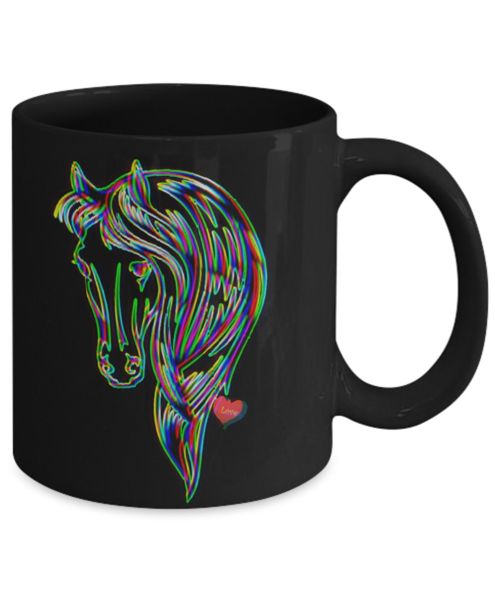 Horse Mug Featuring Artistic Horse Design Makes a Perfect Gift for Her