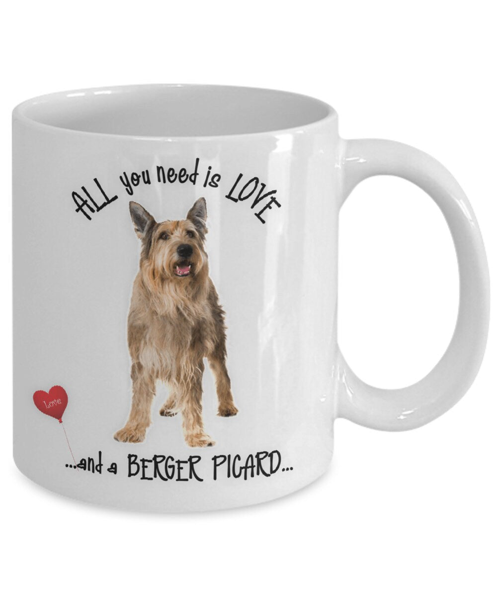 All you need is love and a Berger Picard dog mug
