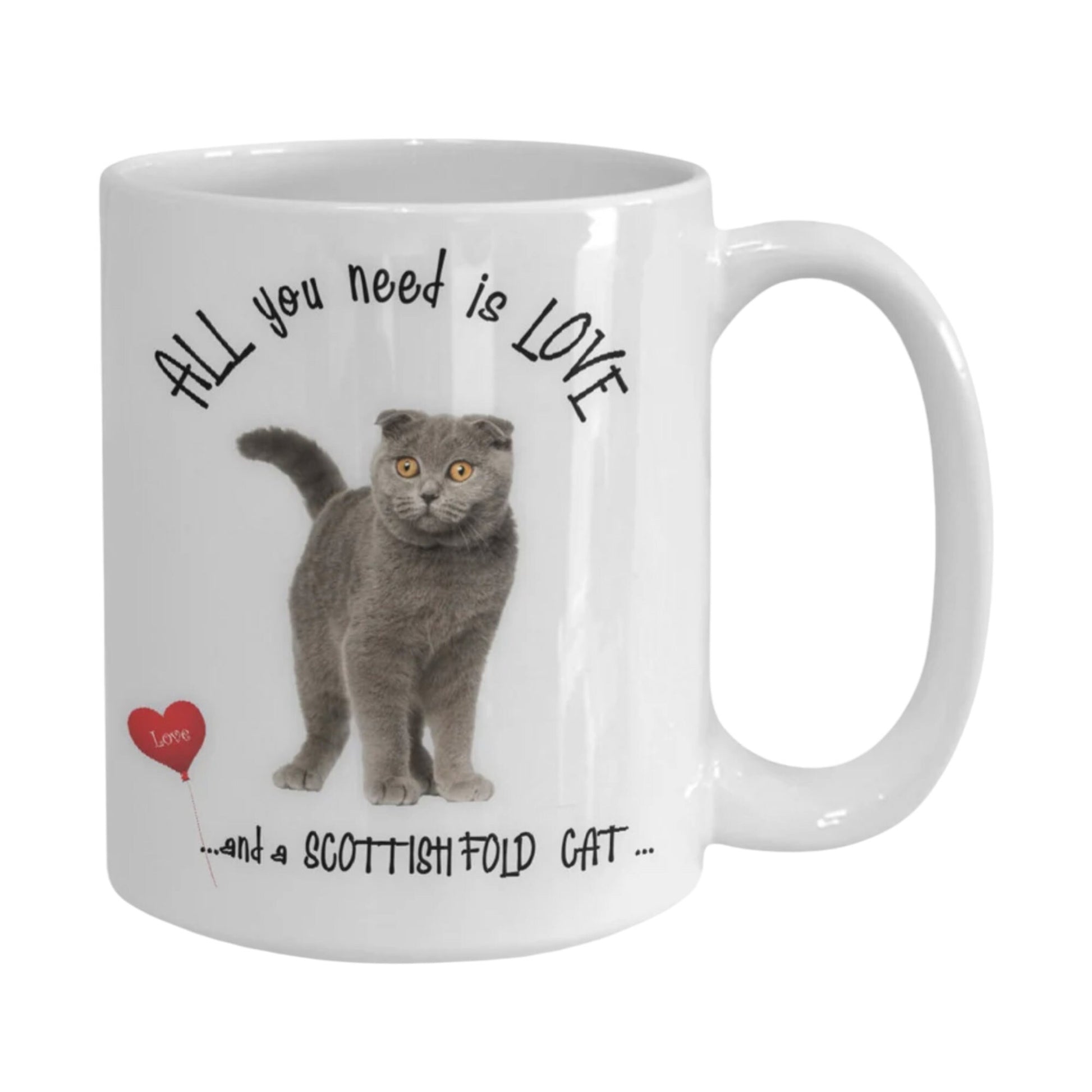 Start your day with this Scottish Fold cat coffee mug gift