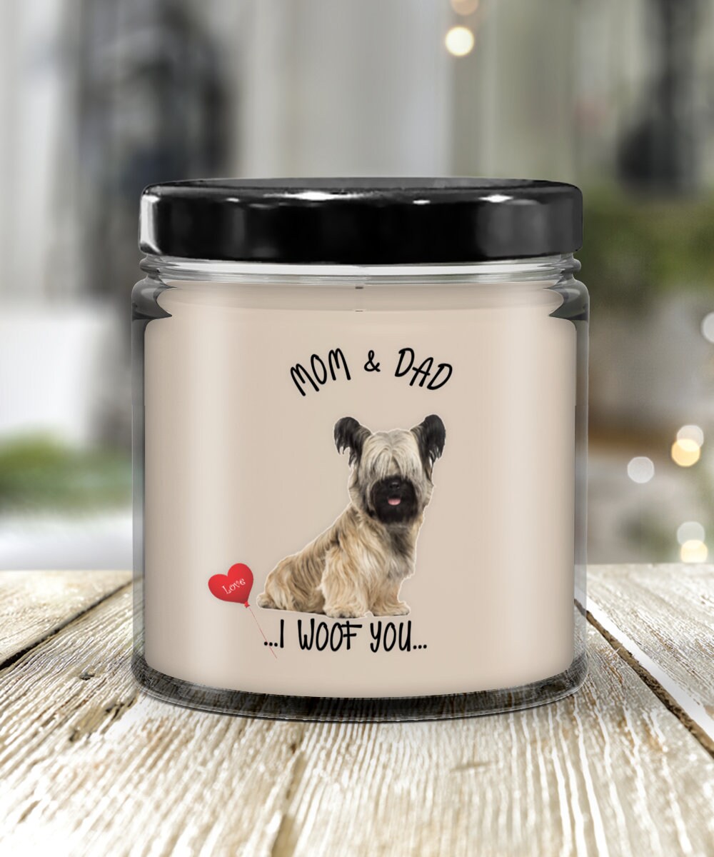 I Woof You Mom & Dad Skye Terrier Candle