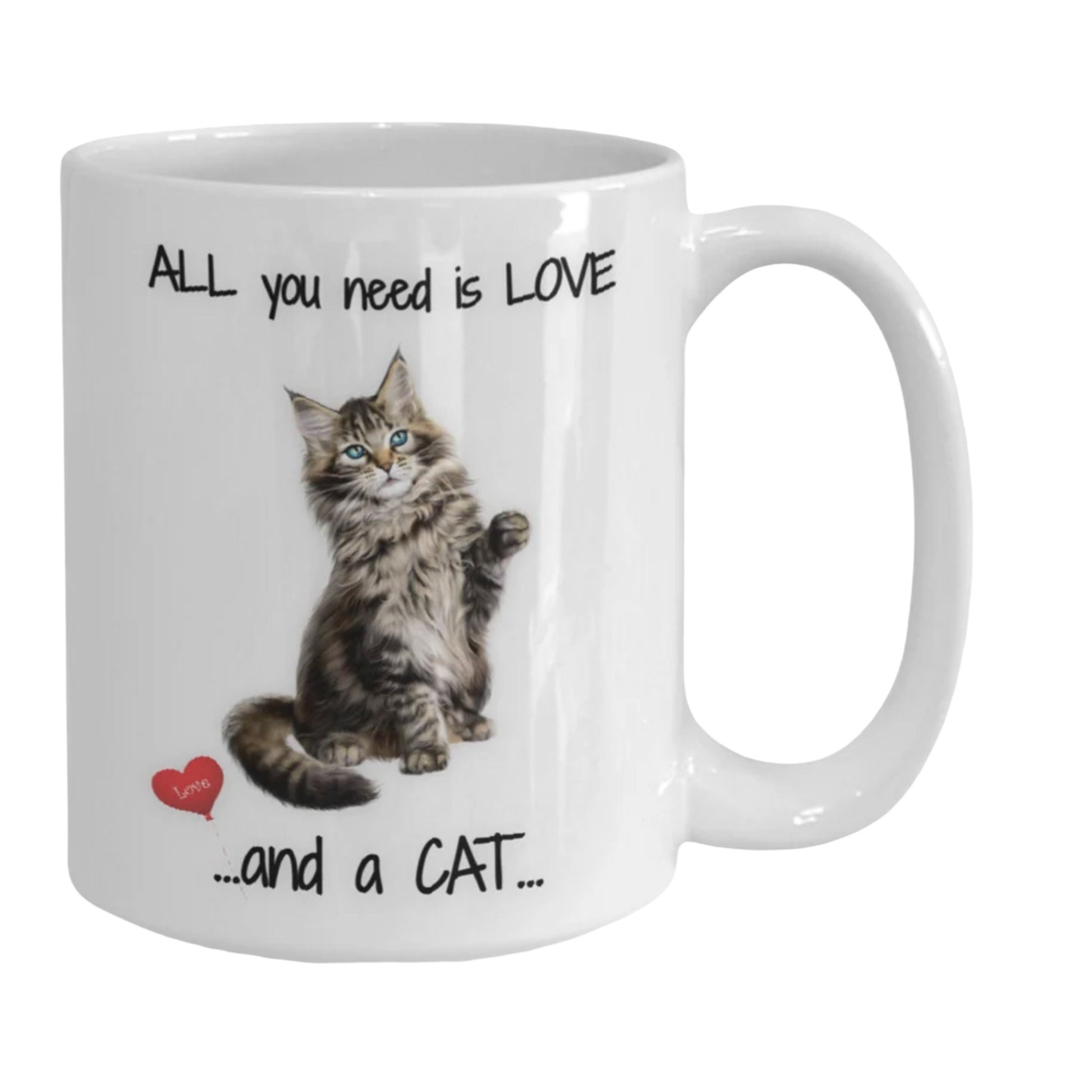 All you need is love and a cat coffee mug gift for her