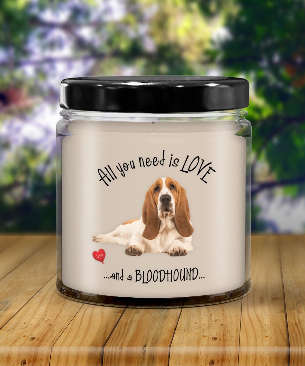 All you need is love and a Bloodhound candle gift