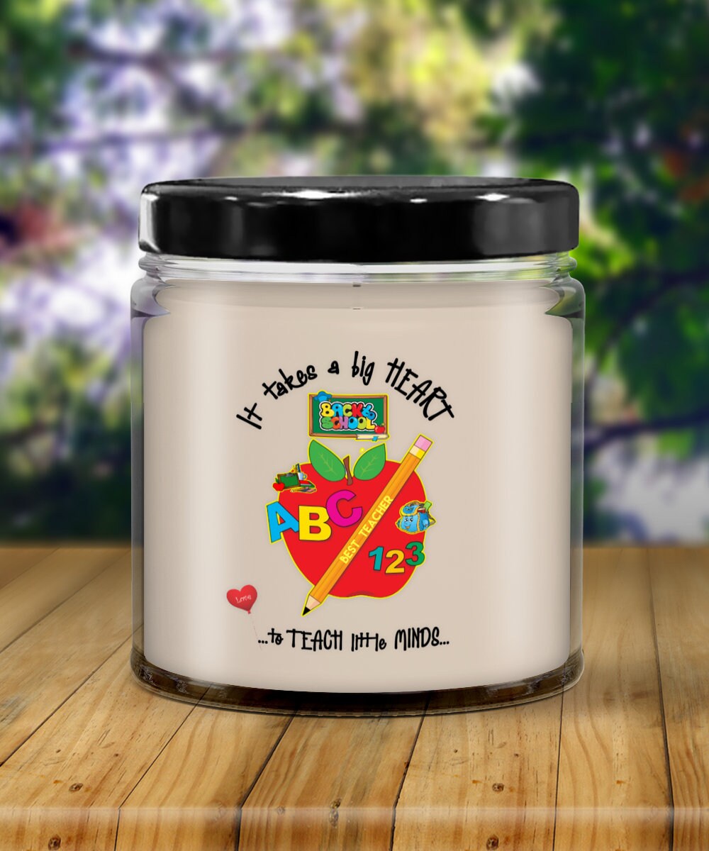 Vanilla Soy Candle in Jar Gift for Mom or Teacher Scented