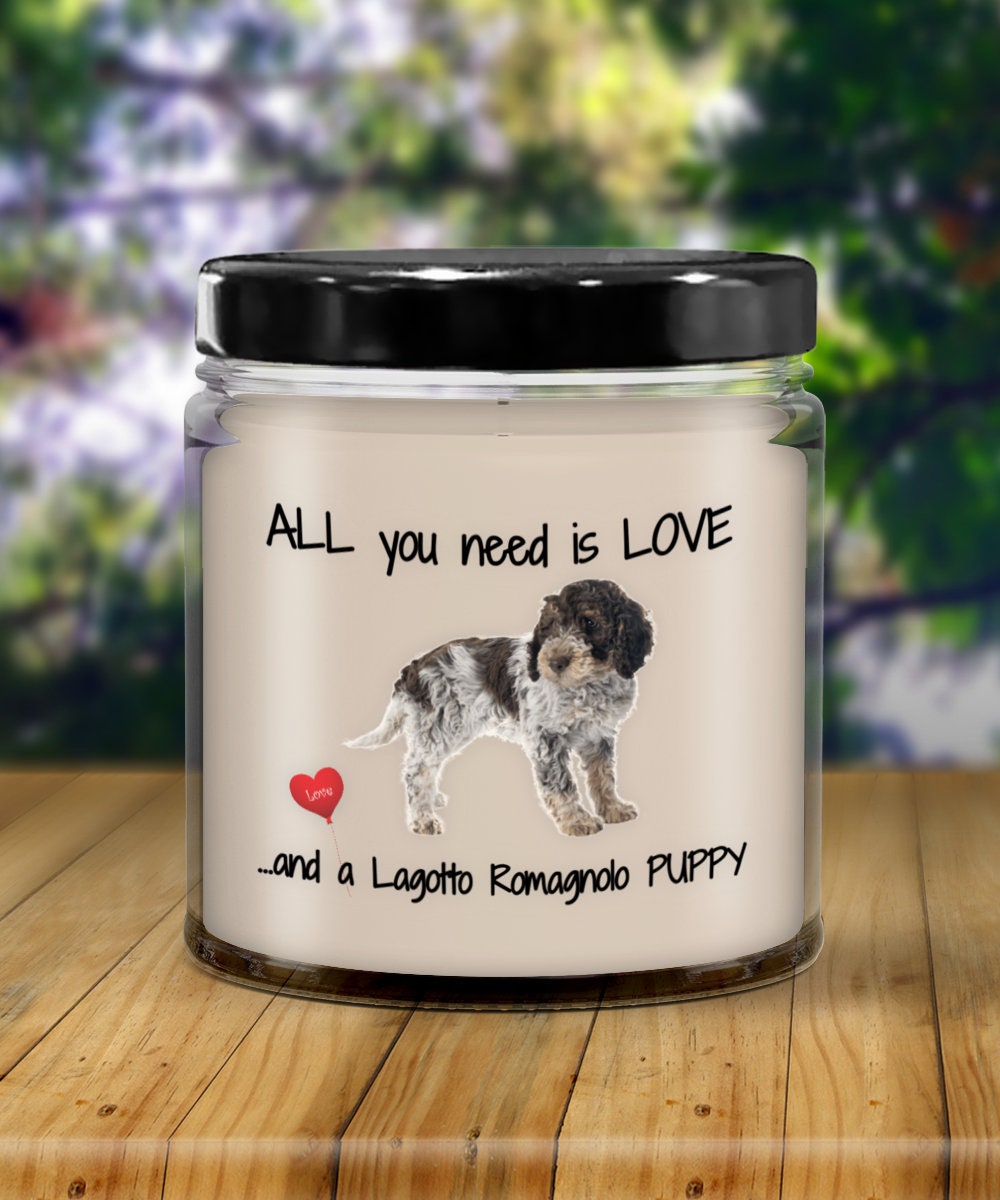 All you need is love and a Lagotto Romagnolo puppy candle