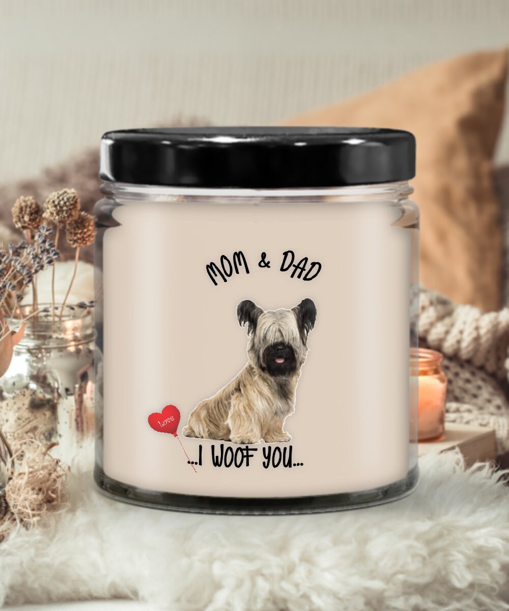 I Woof You Mom & Dad Skye Terrier Candle