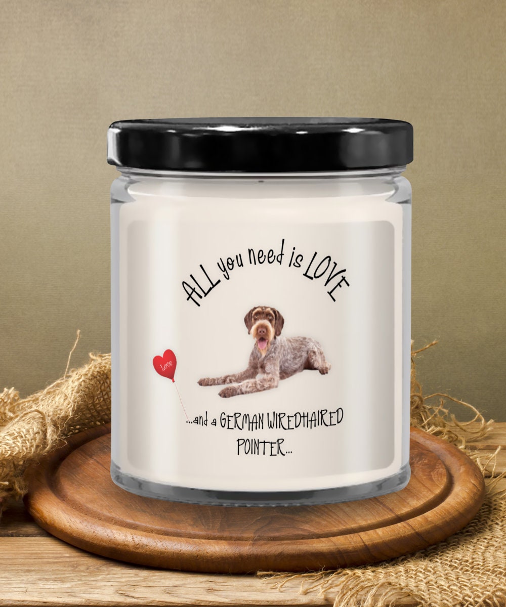 German Wirehaired Pointer dog candles for dog lovers and dog moms