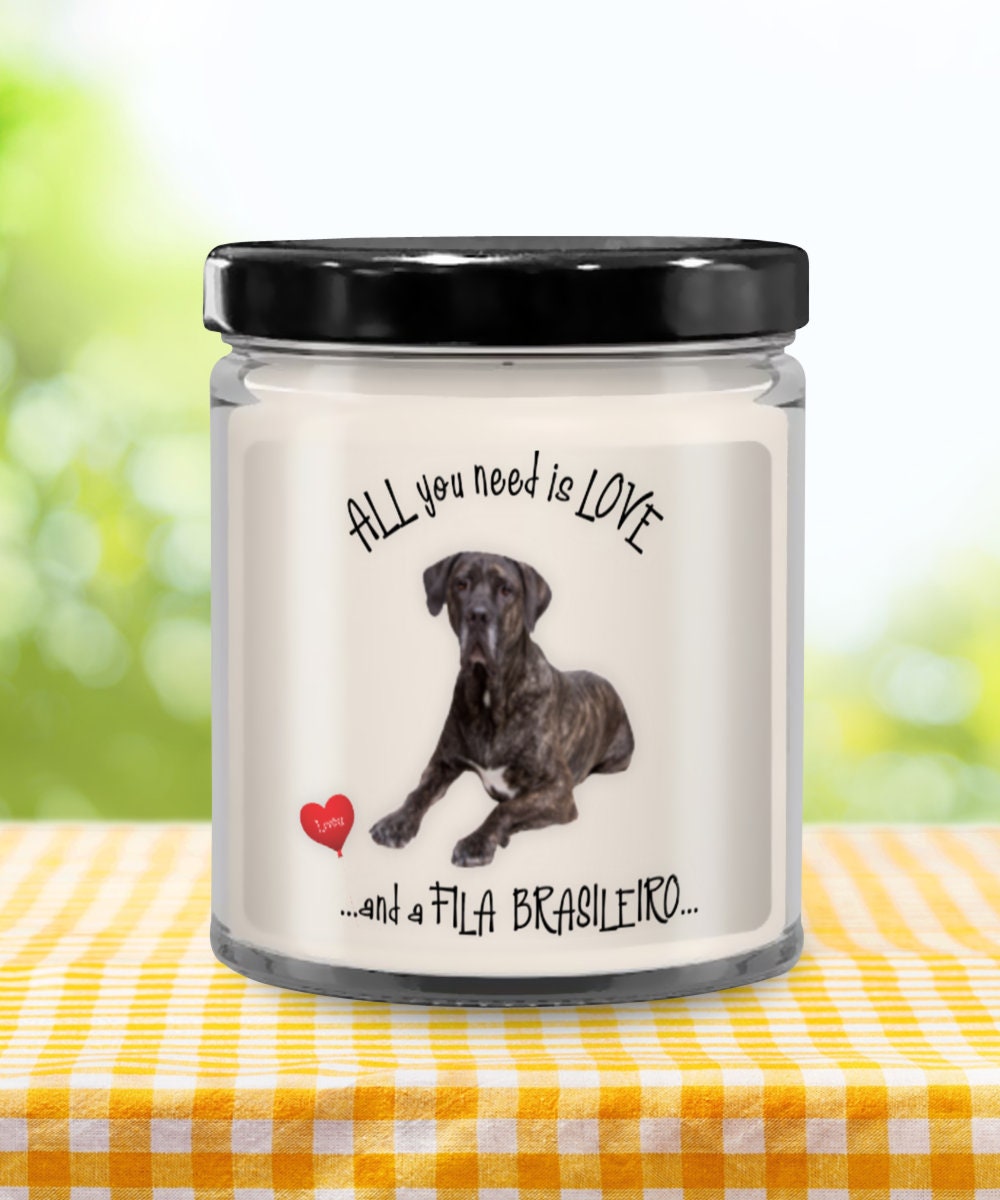 Light the Fila brasileiro dog candle for cozy loving moments