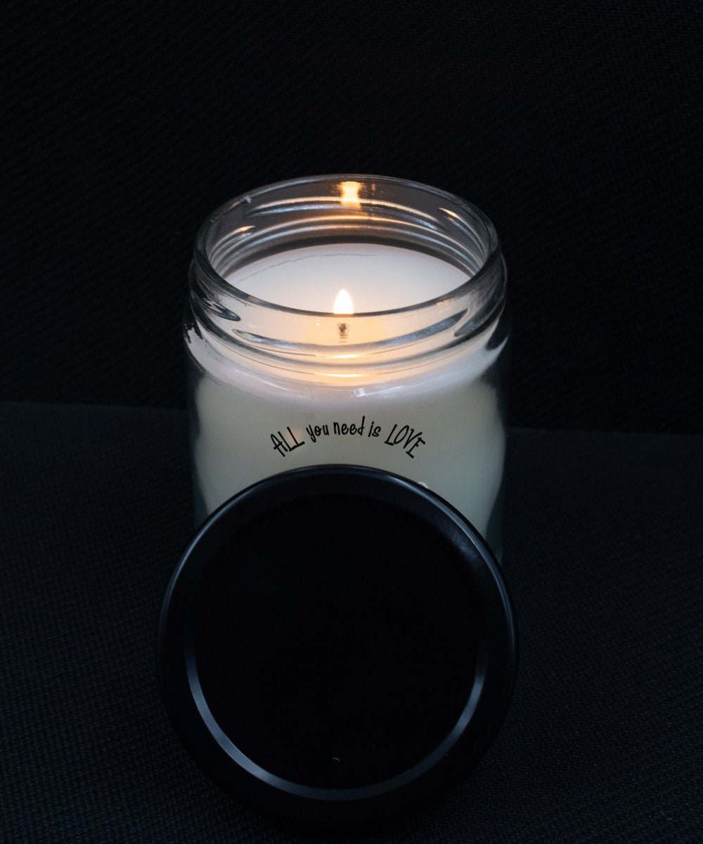 All you need is love and a Schapendoes dog candle gift