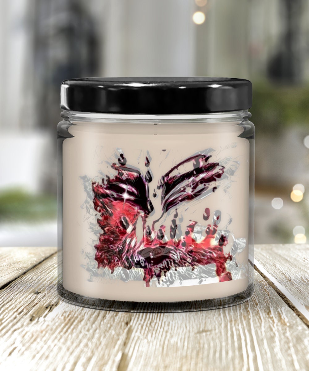 Art Design Vanilla Soy Candle with Unique Abstract Art Label