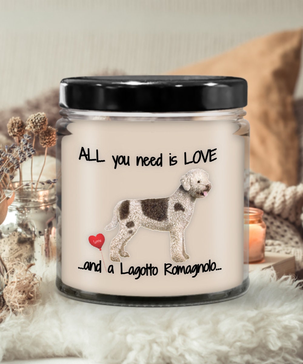 All you need is love and a Lagotto Romagnolo dog candle
