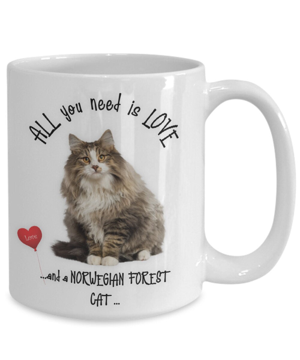 Norwegian Forest Cat Coffee and Tea Mug for Cat Lovers