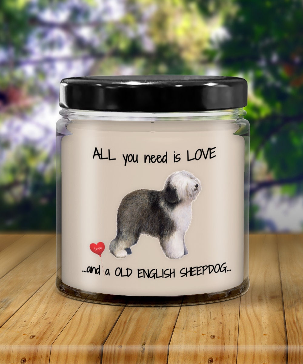Old English Sheepdog Candle Unique Gift for Dog Lovers