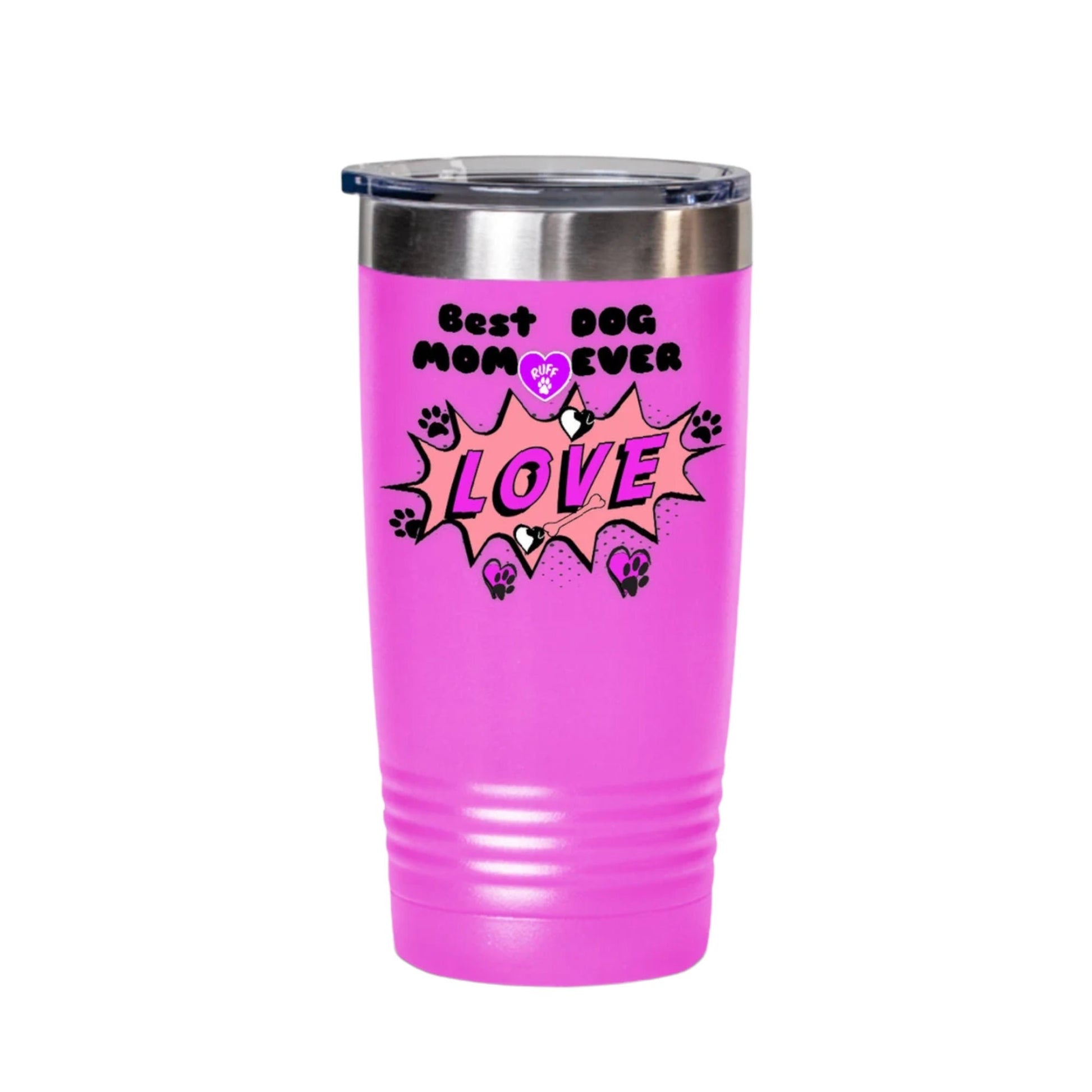 Best Dog Mom Ever Tumbler Pink Insulated Gift for Pet Lovers
