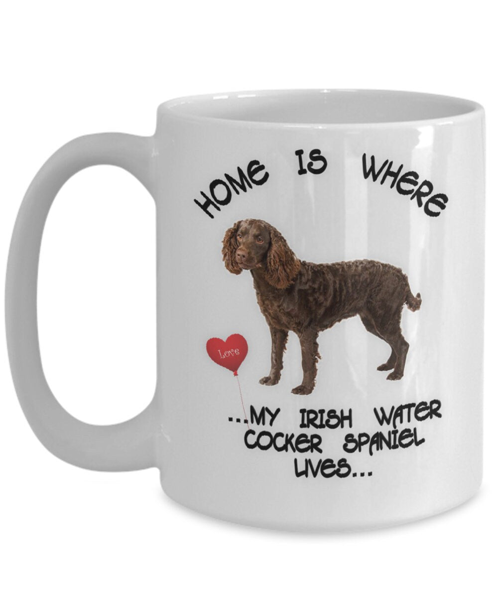 Home Is Where My Irish Water Cocker Spaniel Lives Mug