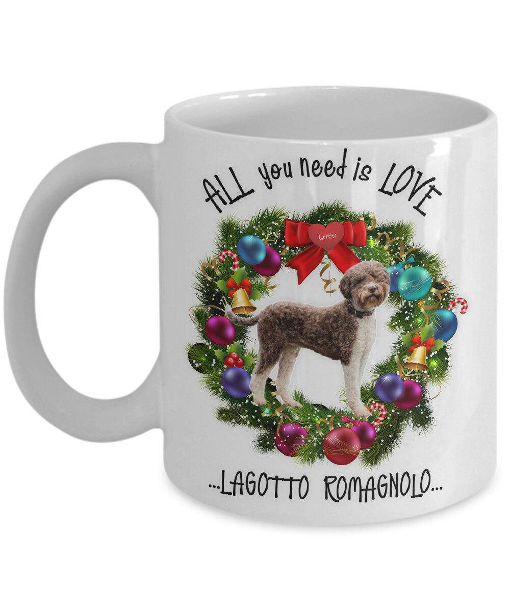 Lagotto Romagnolo Wreath Mug Brings Joy to Every Sip