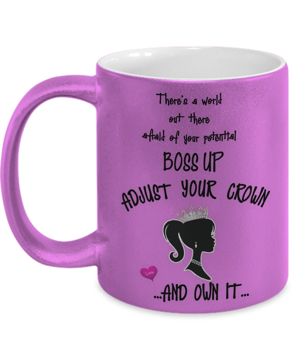 Inspirational Boss Up Coffee Mug with Motivational Quote Gift